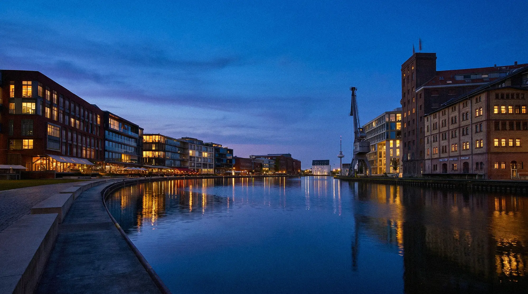 TERRAbyte Medien und Marketing Agentur für Münster - Stadthafen Nachtaufnahme